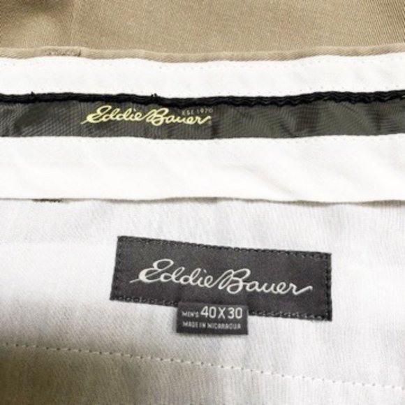 EDDIE BAUER Men’s Flat Front Khaki Chinos Pants 40 W/30 L - Picture 6 of 8